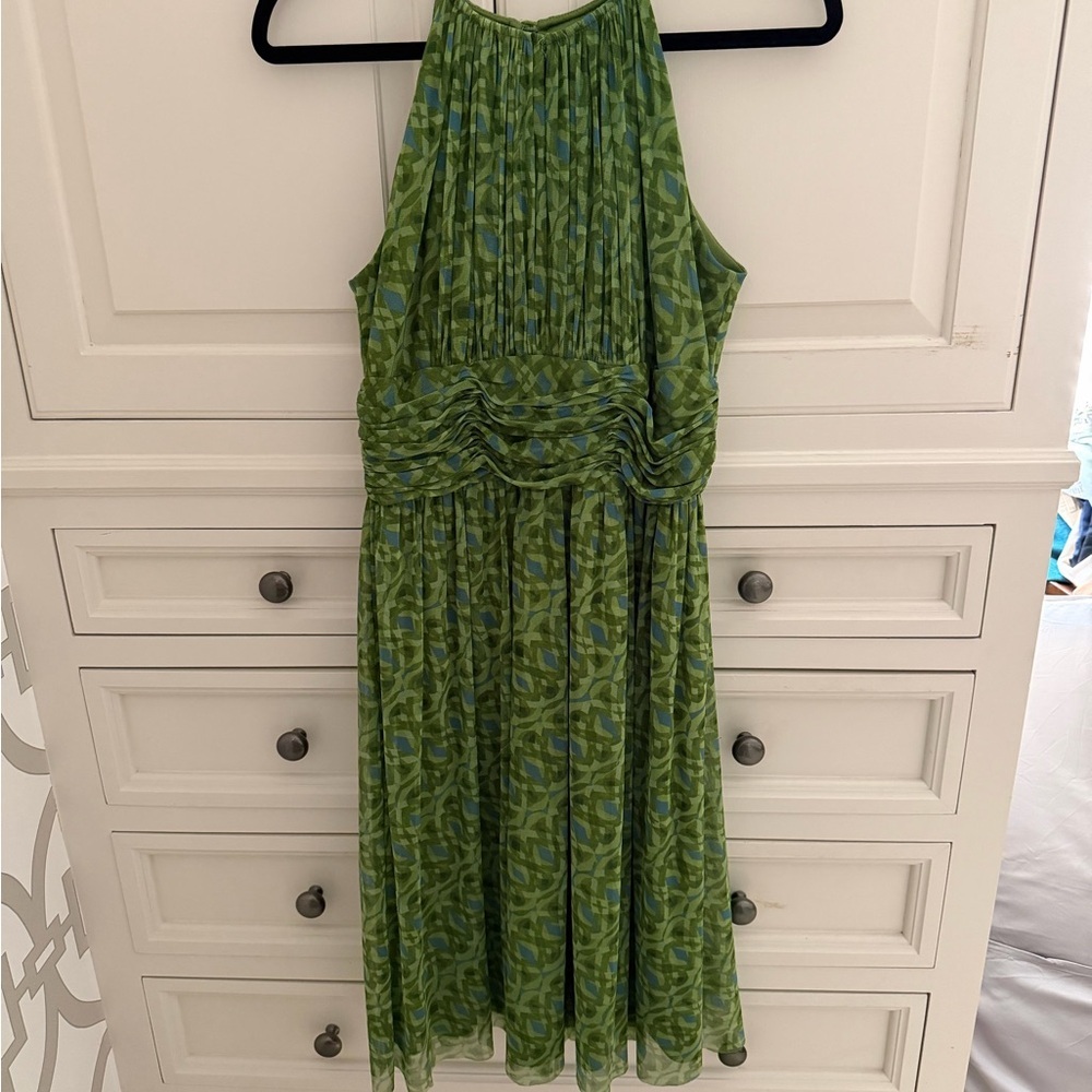 London Times Olive and Teal Dress